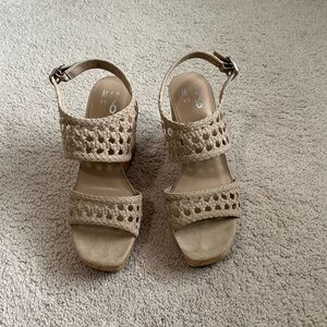Mix No. 6 Beige Woven Wedges